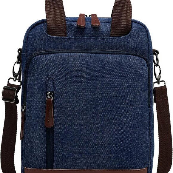 Mens Crossbody Shoulder Bag Canvas Messenger Bag Work Bag - Picture 1 of 7